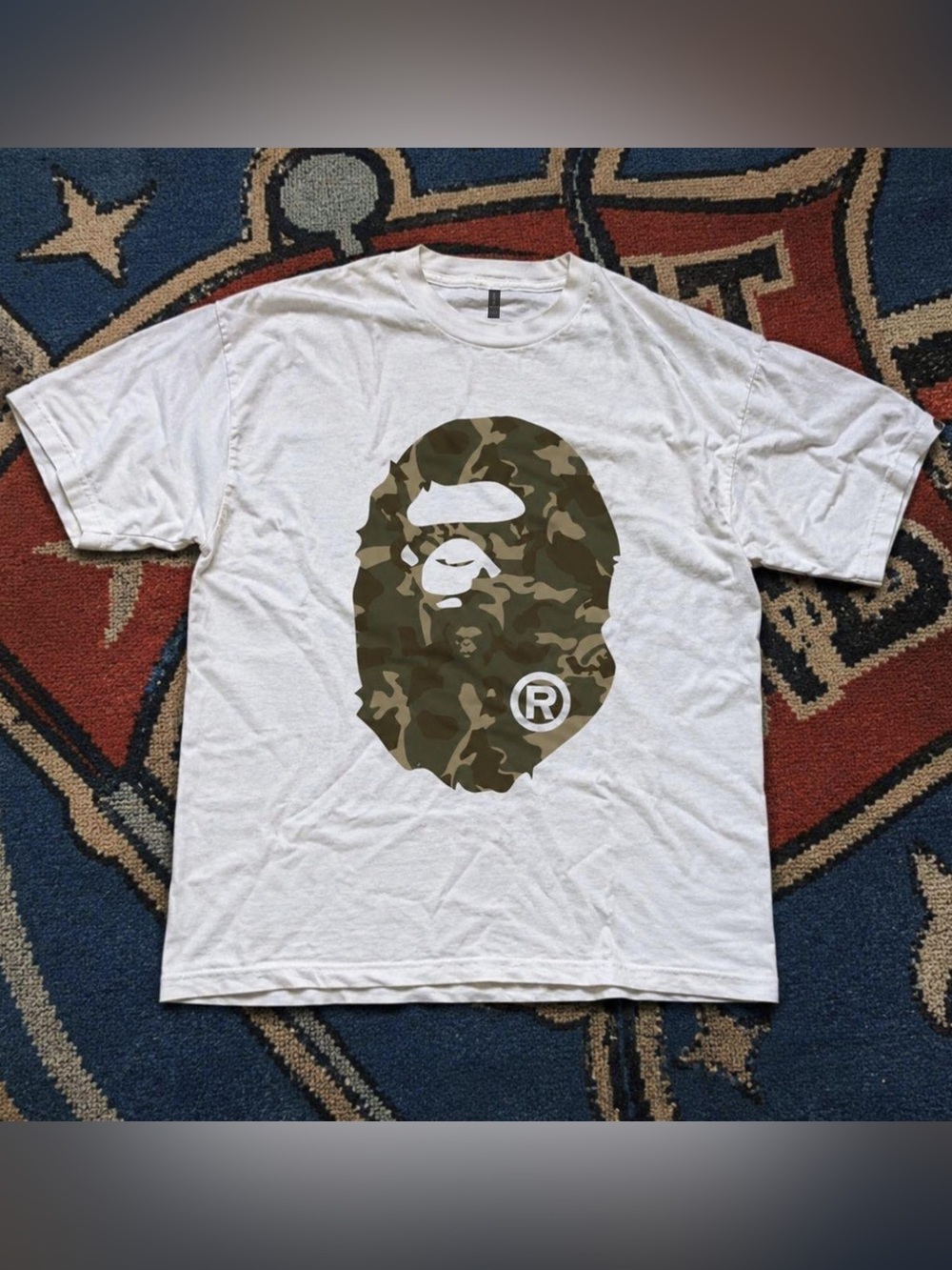 Gildan White Short Sleeve Tee with Camo Ape Graphic